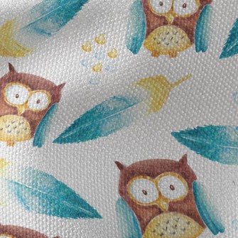 Owl And Feathers Waterproof Canvas
