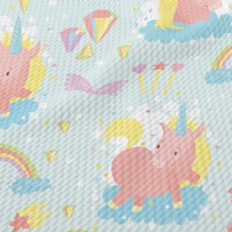 Unicorn And Rainbow Birdseye Piqué