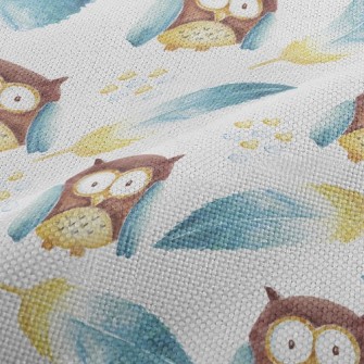 Owl And Feathers Performance Linen