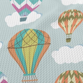 Vintage Hot Air Balloon Birdseye Piqué