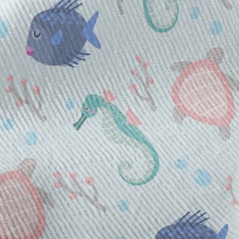 Seahorse And Turtle Standard Corduroy