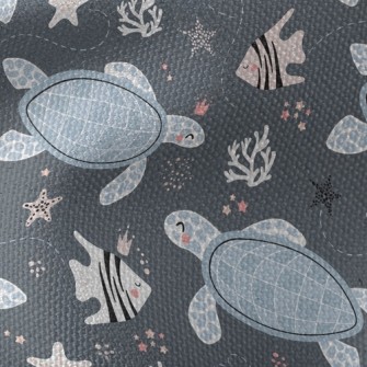 Turtles And Tropical Fish Waterproof Canvas