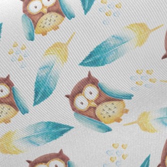 Owl And Feathers Twill