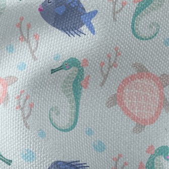Seahorse And Turtle Waterproof Canvas