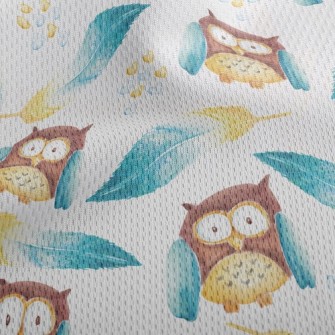 Owl And Feathers Athletic Mesh Flat Back
