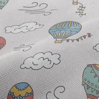 Hot Air Balloon And Clouds Performance Linen
