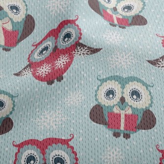 Snowflake Owl Athletic Mesh Flat Back