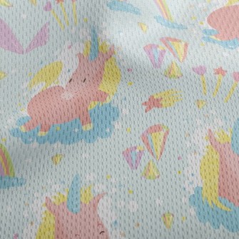 Unicorn And Rainbow Athletic Mesh Flat Back