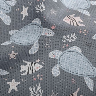 Turtles And Tropical Fish Athletic Mesh Flat Back