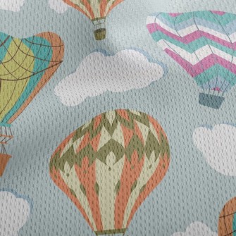 Vintage Hot Air Balloon Athletic Mesh Flat Back