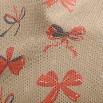 Red Bow Athletic Mesh Flat Back