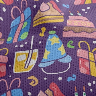 Happy Birthday Party Athletic Mesh Flat Back