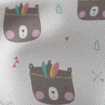 Feather Decorated Bear Waterproof Canvas