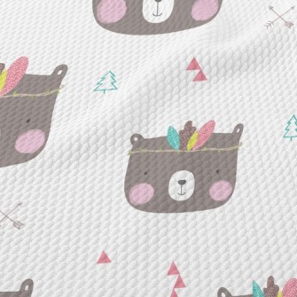 Feather Decorated Bear Birdseye Piqué