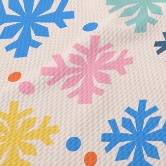 Colorful Snowflakes Birdseye Piqué