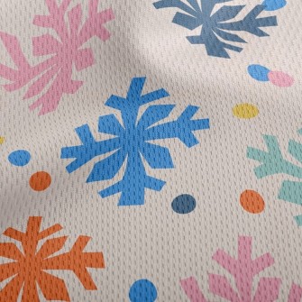Colorful Snowflakes Athletic Mesh Flat Back