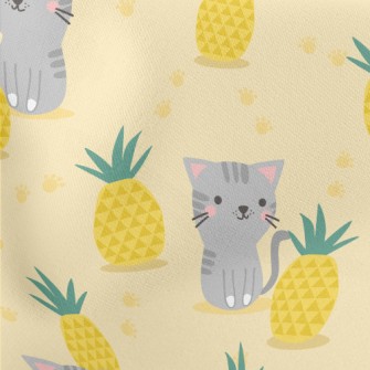 Pineapple Gray Cat Stretch Ponte