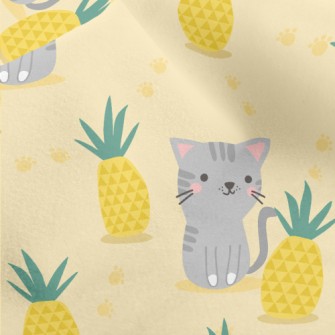 Pineapple Gray Cat Micro Fleece