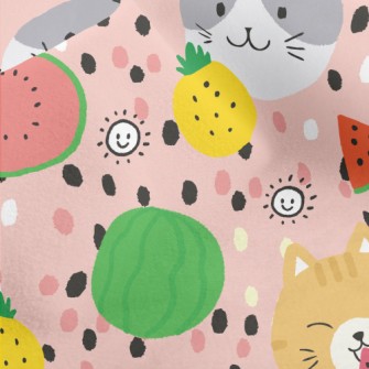 Fruit Loving Cat Micro Fleece