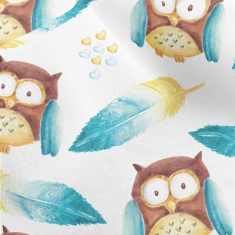 Owl And Feathers Micro Fleece