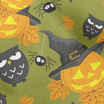 Halloween Pumpkin And Spider Micro Fleece