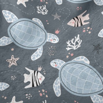 Turtles And Tropical Fish Minky
