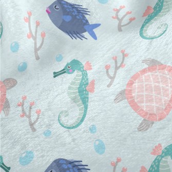 Seahorse And Turtle Minky