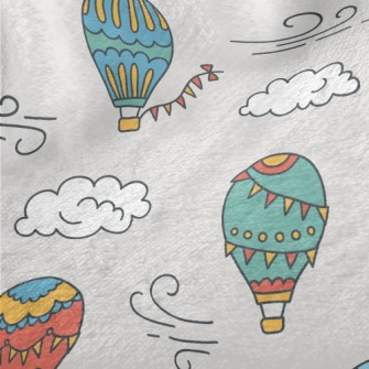Hot Air Balloon And Clouds Minky