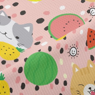 Fruit Loving Cat Piqué