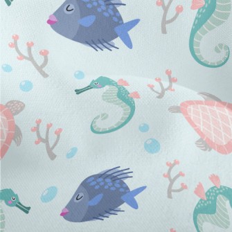 Seahorse And Turtle Lightweight Performance Linen