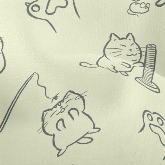 Kitten Playing Lightweight Performance Linen