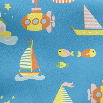Sea Boat Submarine Jersey Backed Fleece