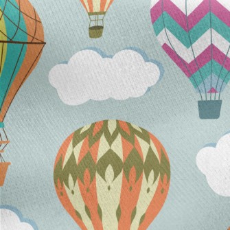 Vintage Hot Air Balloon Jersey Backed Fleece