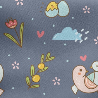 Cute Bird Jersey Backed Fleece