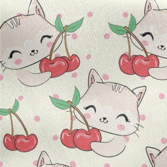 Cherry Cat Jersey Backed Fleece