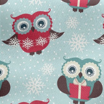 Snowflake Owl Jersey Backed Fleece