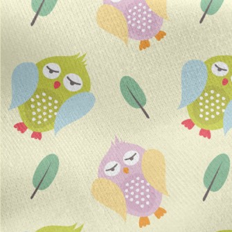 Googly-eyed Owl Jersey Backed Fleece