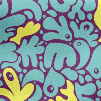 Abstract Footprints Jersey Backed Fleece