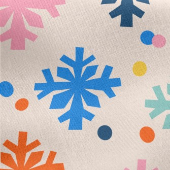 Colorful Snowflakes Jersey Backed Fleece