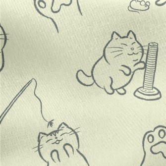 Kitten Playing Jersey Backed Fleece