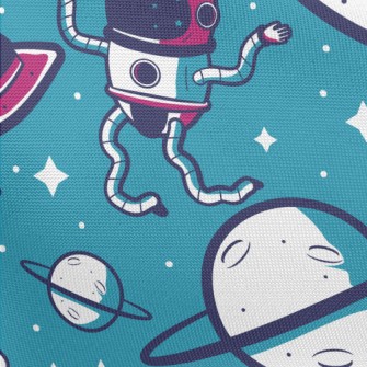 Planet And Dancing Spaceman Pongee