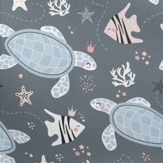 Turtles And Tropical Fish Pongee