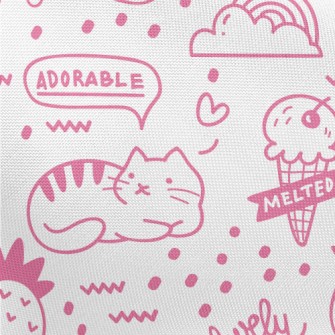 Ice Cream And Cats Pongee