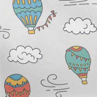 Hot Air Balloon And Clouds Pongee