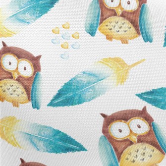 Owl And Feathers Pongee