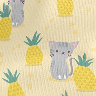 Pineapple Gray Cat Stretch Jersey
