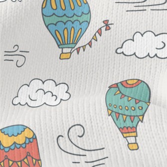 Hot Air Balloon And Clouds Stretch Jersey