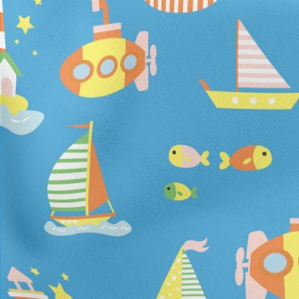Sea Boat Submarine Lightweight Cotton Poplin