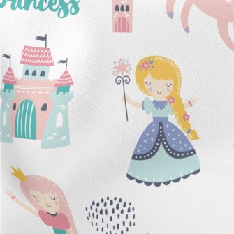 Fantasy Castle And Princess Lightweight Cotton Poplin