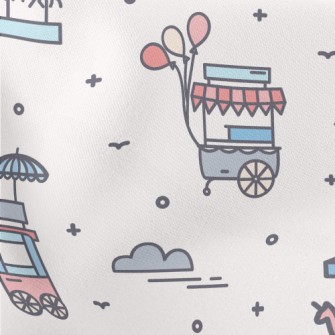 Happy Amusement Park Lightweight Cotton Poplin